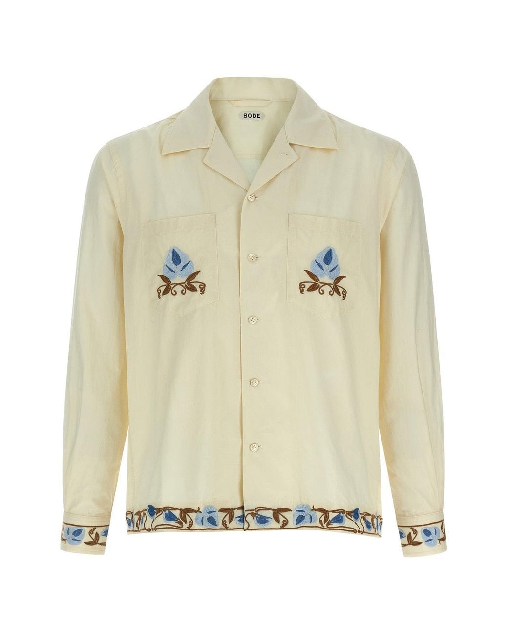 Bode Natural Shirt 'Nouveau Vine Long Sleeve Shirt' for men