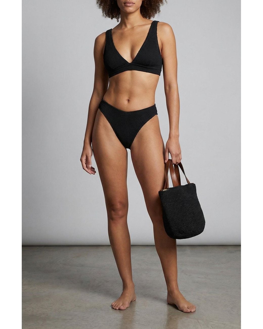 Hunza G Black Bikini With Crinkle Texture