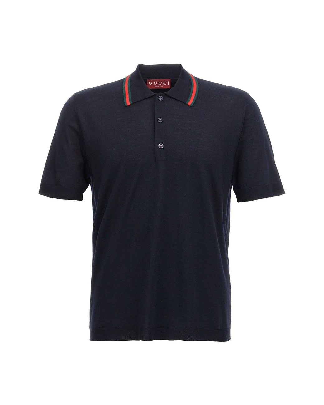 Gucci Blue Polo Shirt 'Web Ribbon' for men