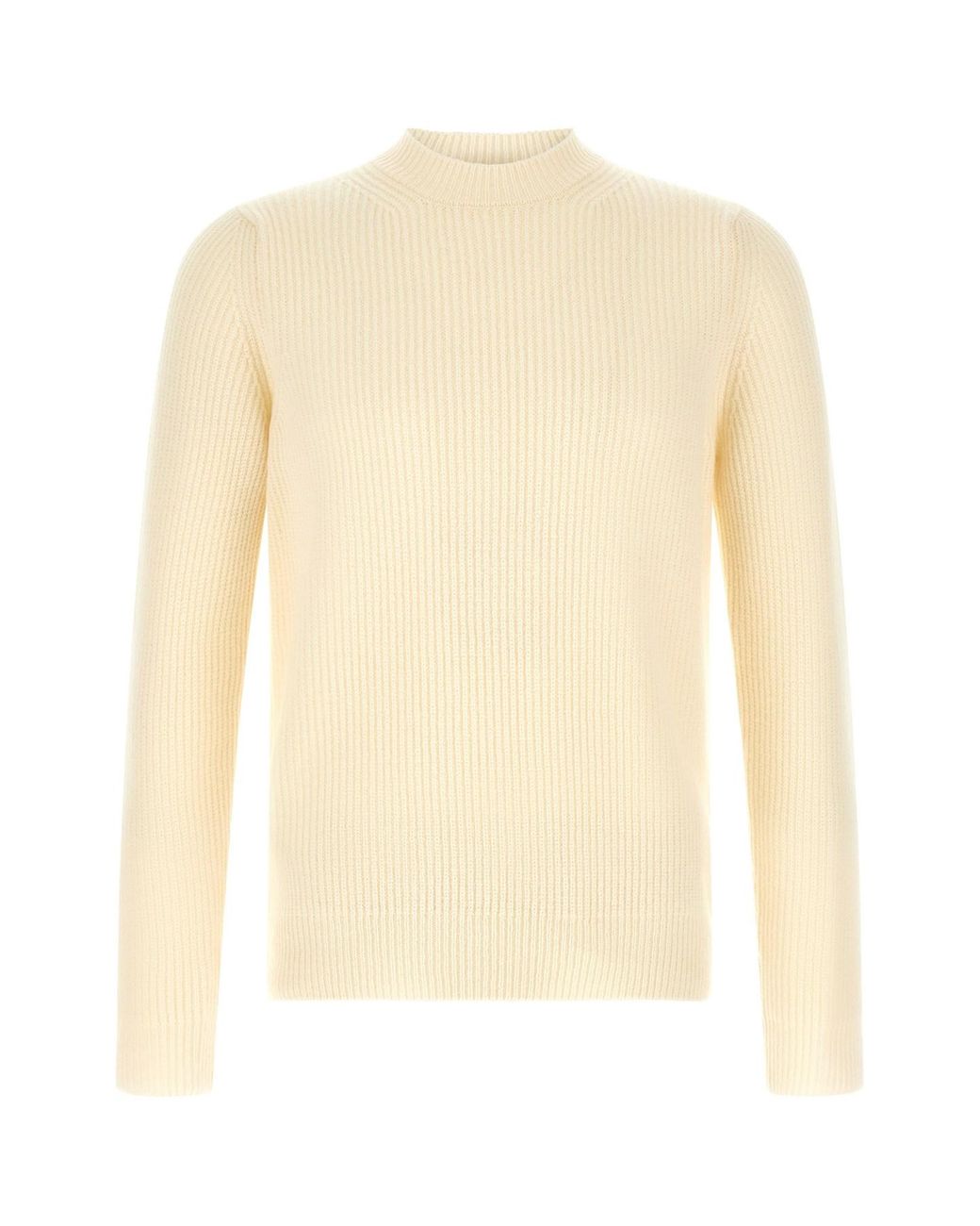 Zanone White Ribbed Sweater for men