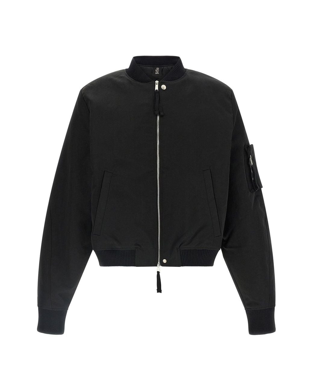 Thom Krom Black Zip-Front Bomber Jacket for men