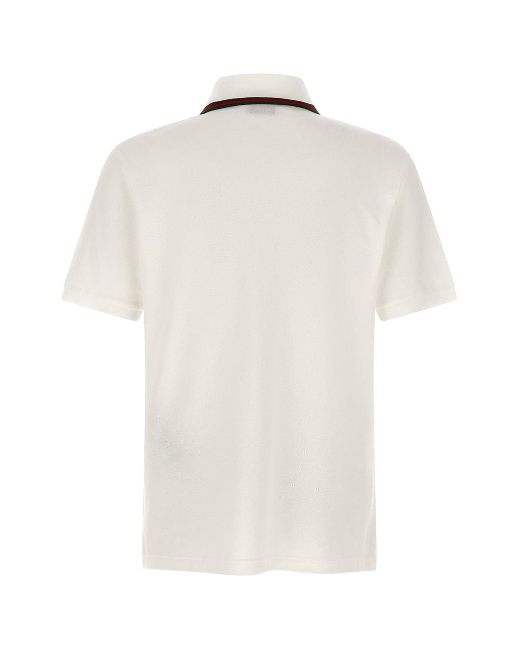 Gucci White Web Stripe Polo Shirt for men