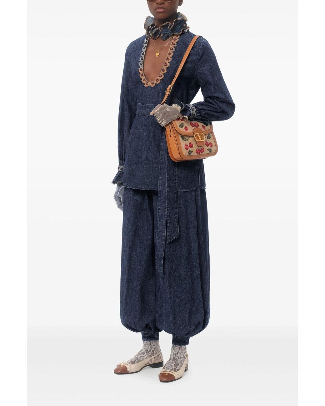 Valentino Garavani Blue 'Chambray Denim' Pants