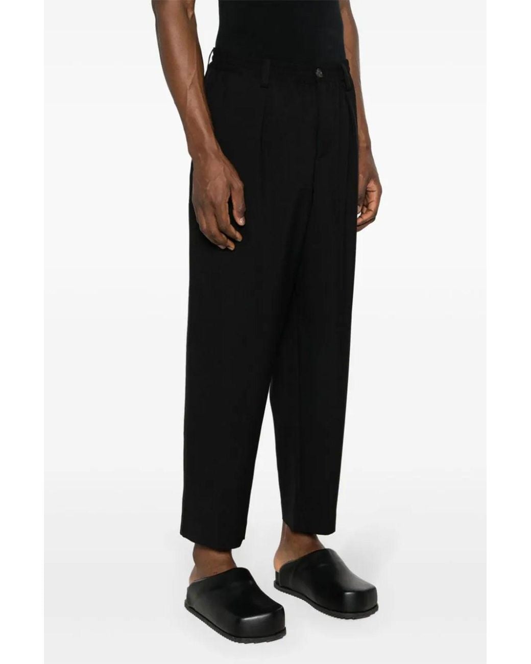 Marni Black Pants 'Tropical Wool Cropped' for men