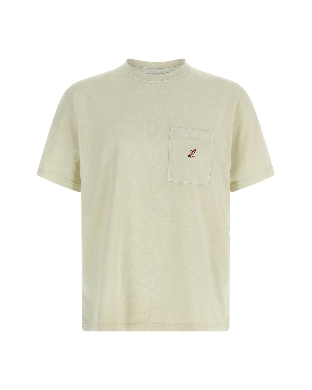 Gramicci White T-Shirt With Chest Pocket And Embroidered Logo for men