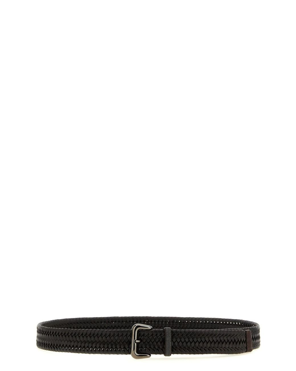 Brunello Cucinelli Black 'shiny Loop' Belt