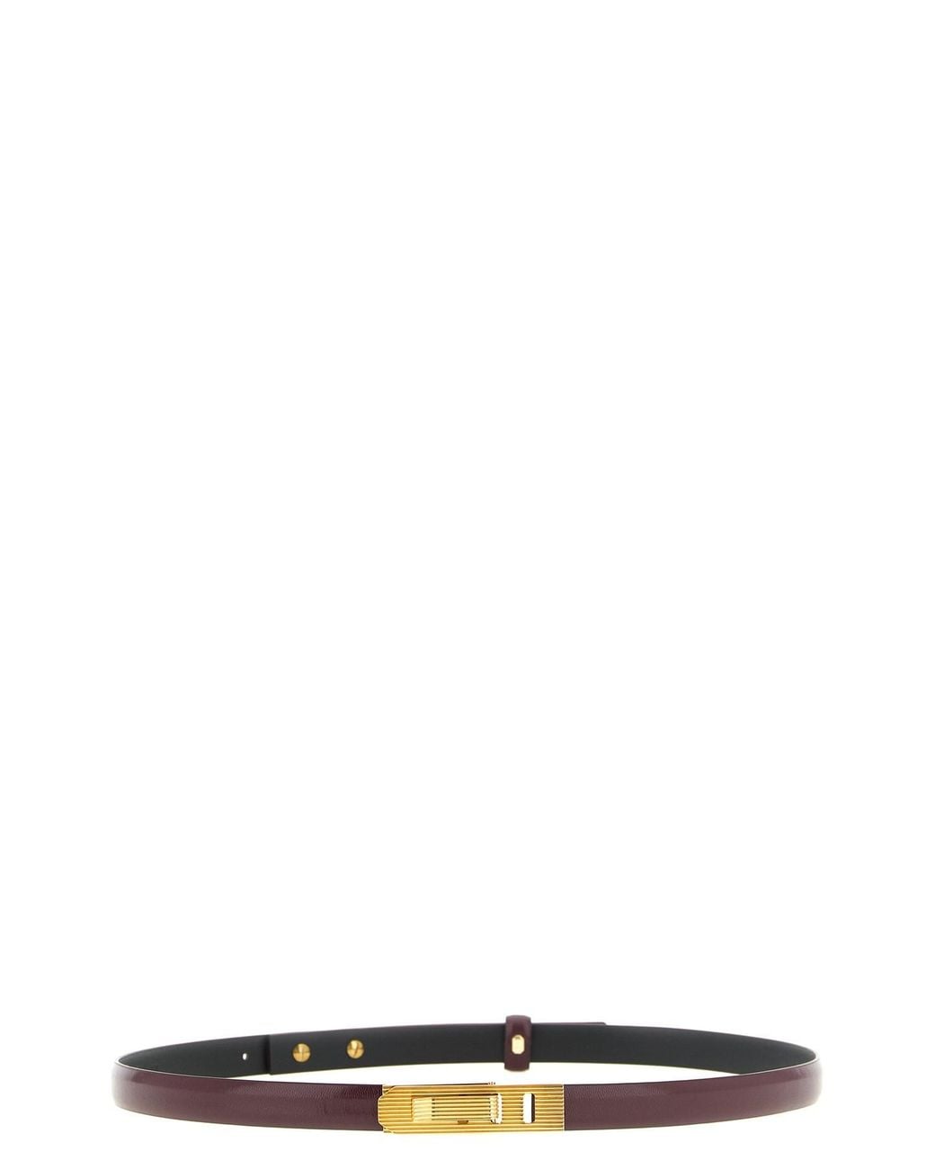 Alberta Ferretti Black Striped Buckle Belt