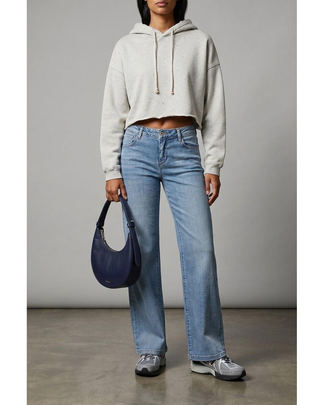 Golden Goose Deluxe Brand Natural Cropped Hoodie With Crystal Embellishments
