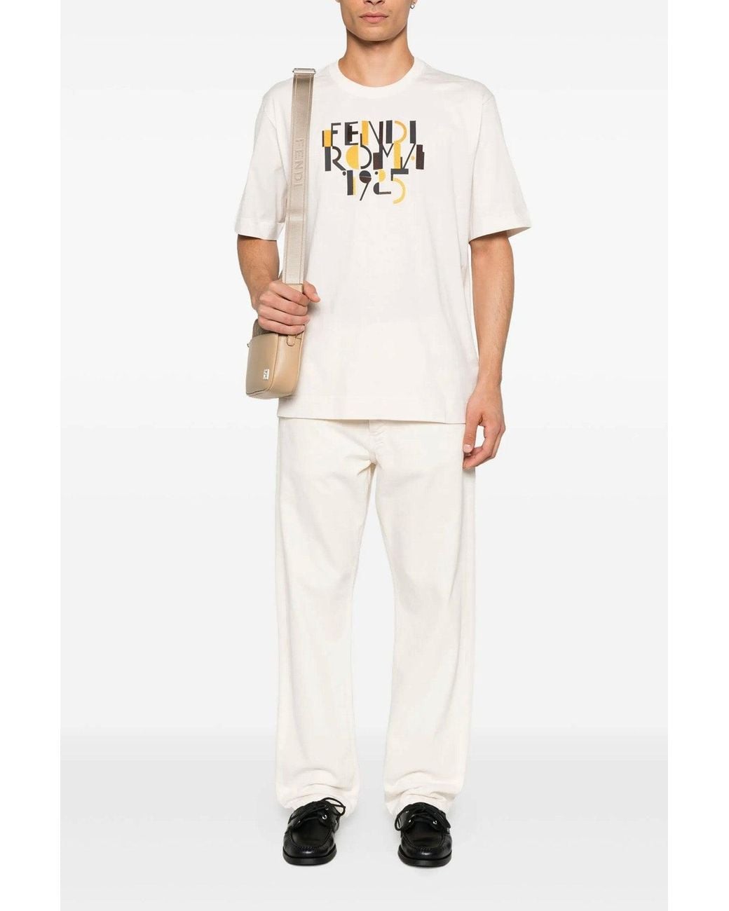 Fendi White T-Shirt Roma 1925' for men