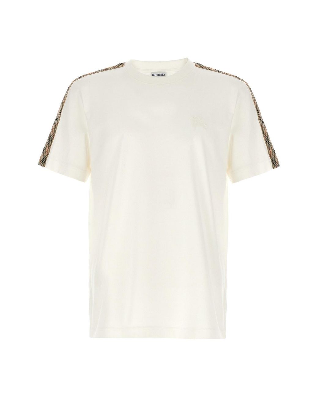 Burberry White Check Tape T-shirt for men