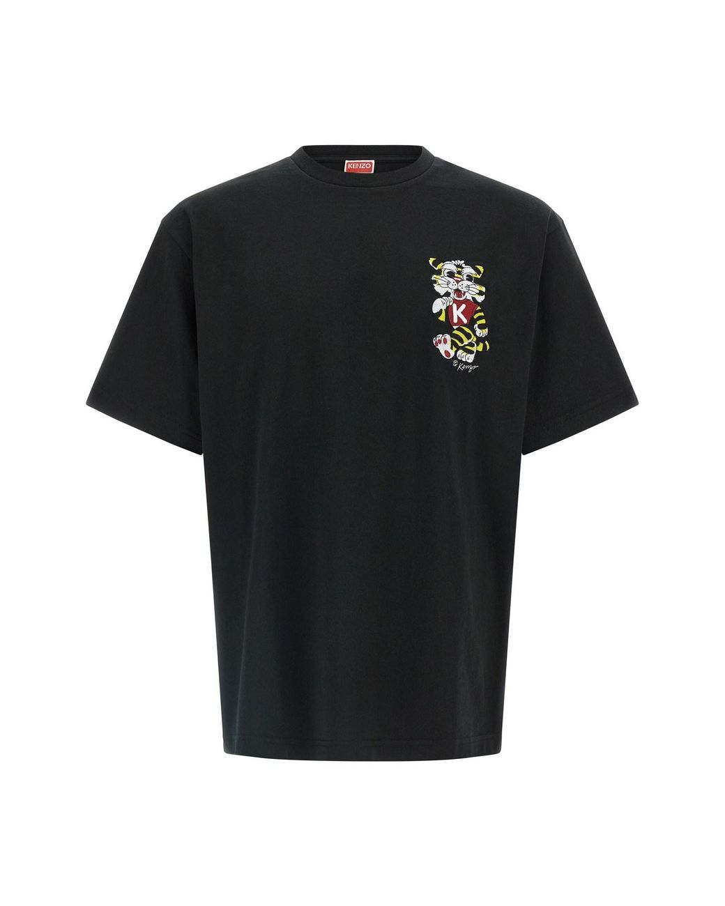 KENZO Black 'wild Tiger Embroidered' T-shirt for men