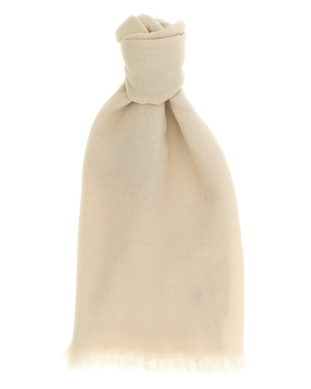 Brunello Cucinelli Natural Silk Cashmere Scarf