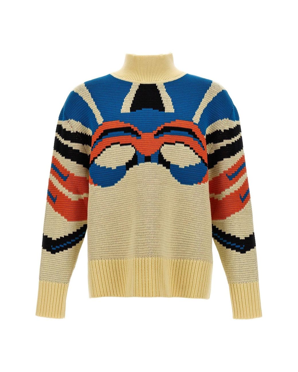 Bluemarble Blue Jacquard Sweater for men
