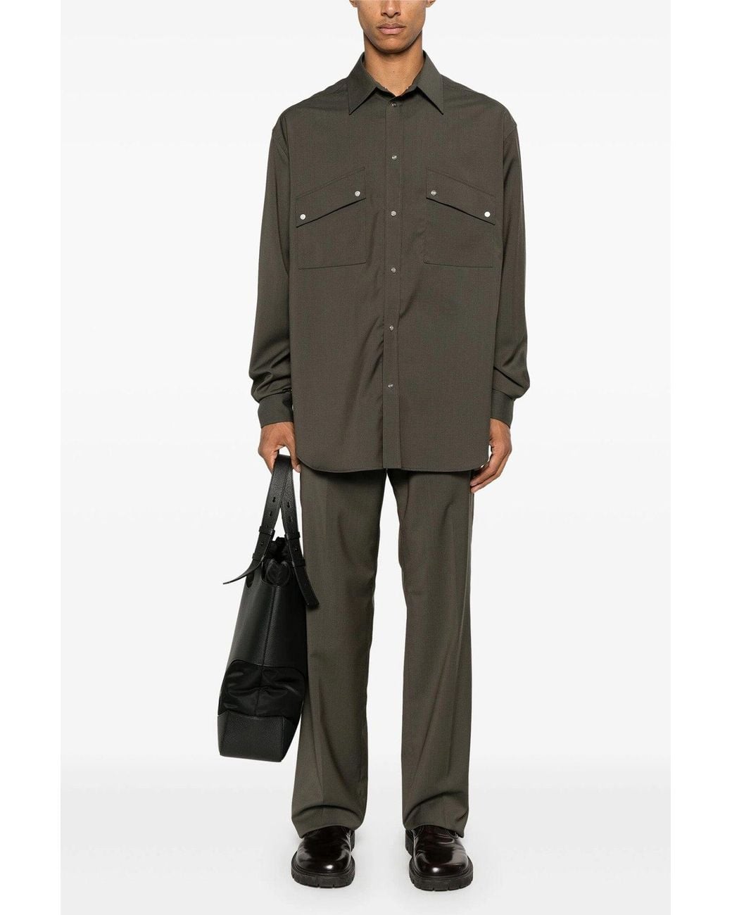 Fendi Gray 'Overshirt Light Wool' Shirt for men