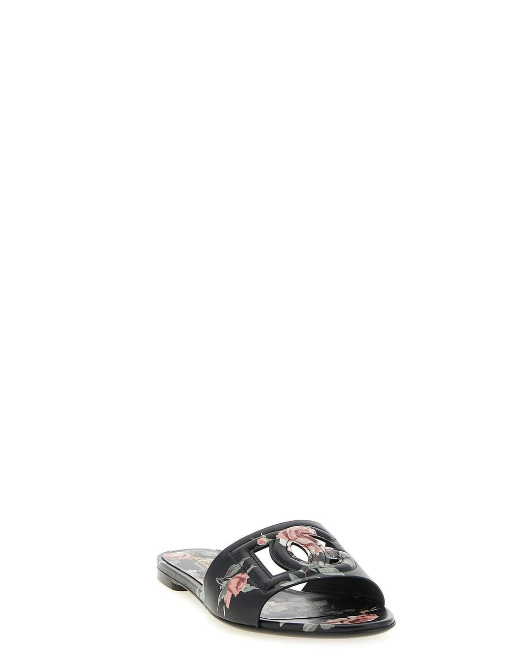 Dolce & Gabbana Black Bianca Slide With Cut-Out Logo