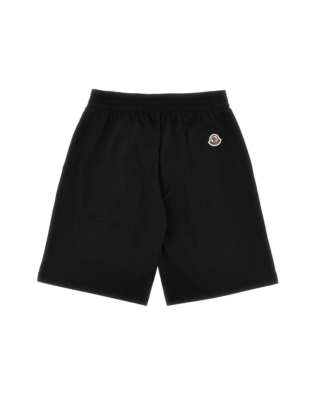 Moncler Black Shorts 'Logo Patch Bermuda' for men