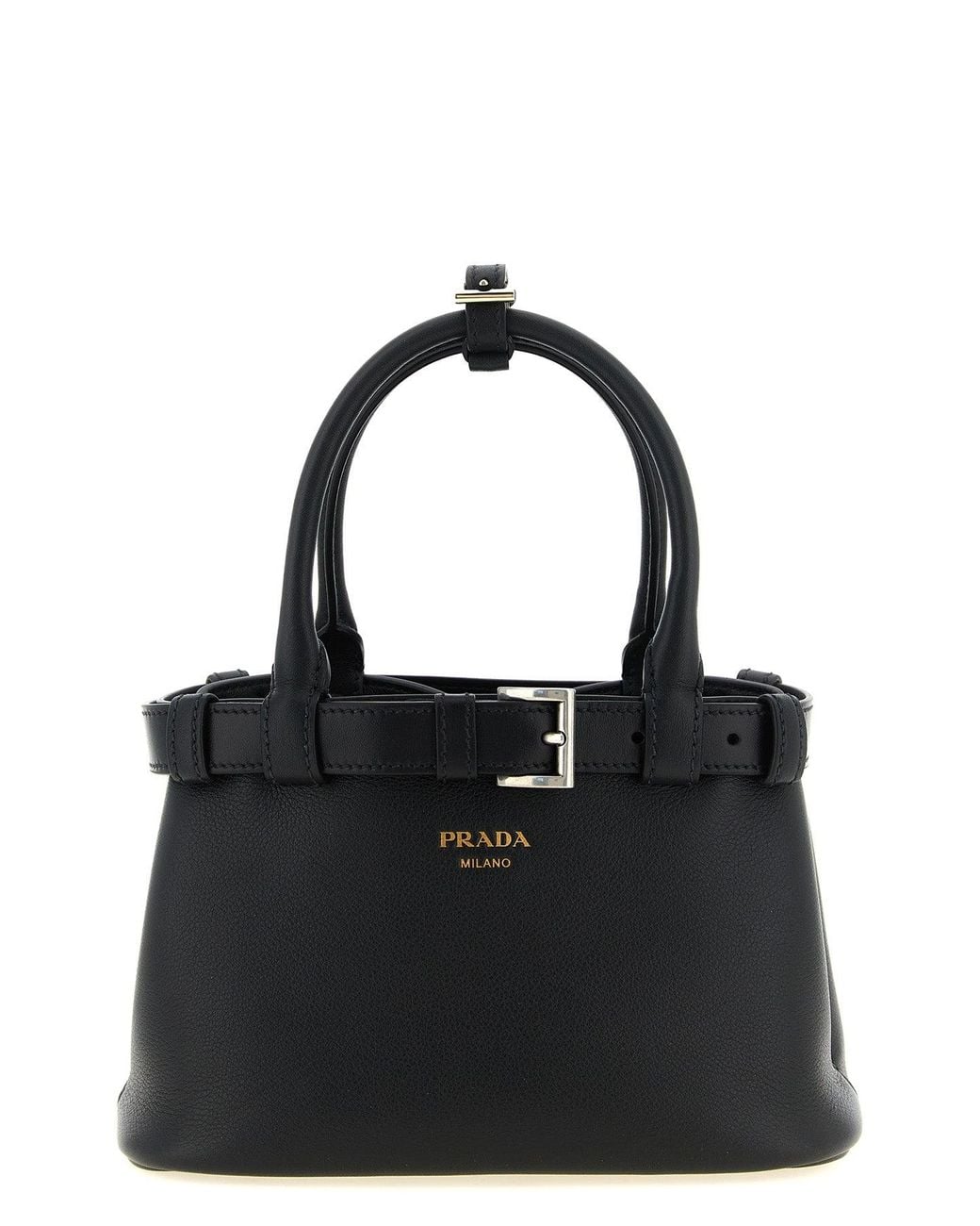Borsa A Mano 'Buckle Small' di Prada in Black