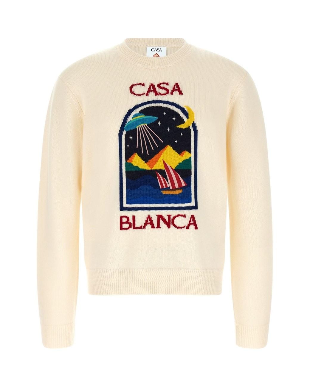 Casablanca White 'pyramid Abduction' Sweater for men