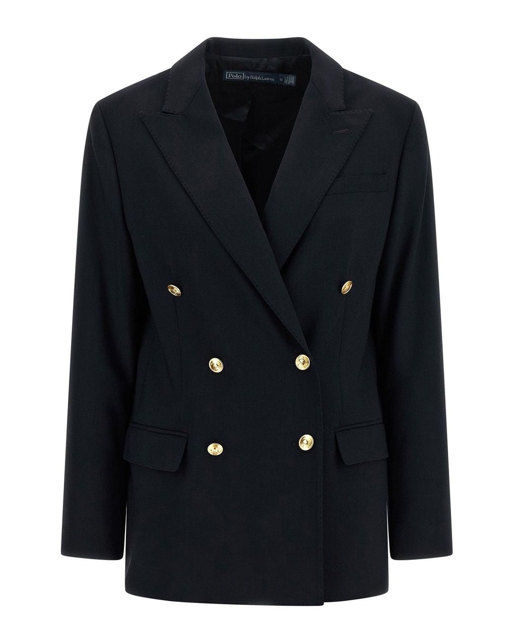 Polo Ralph Lauren Black Wool Blazer With-Tone Buttons