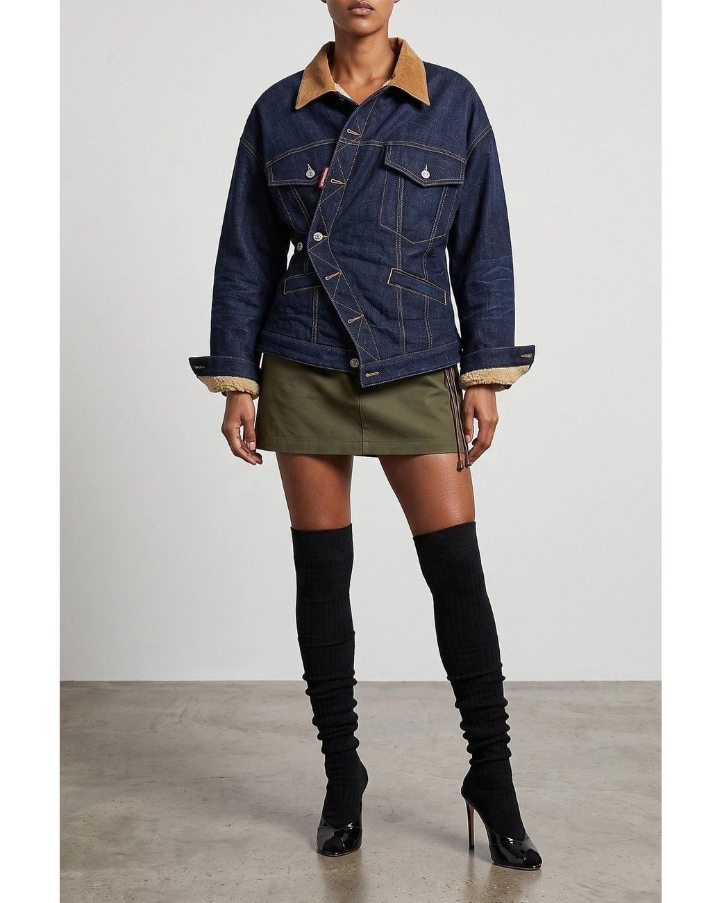 Alexander Wang Green Double-Layer Mini Skirt