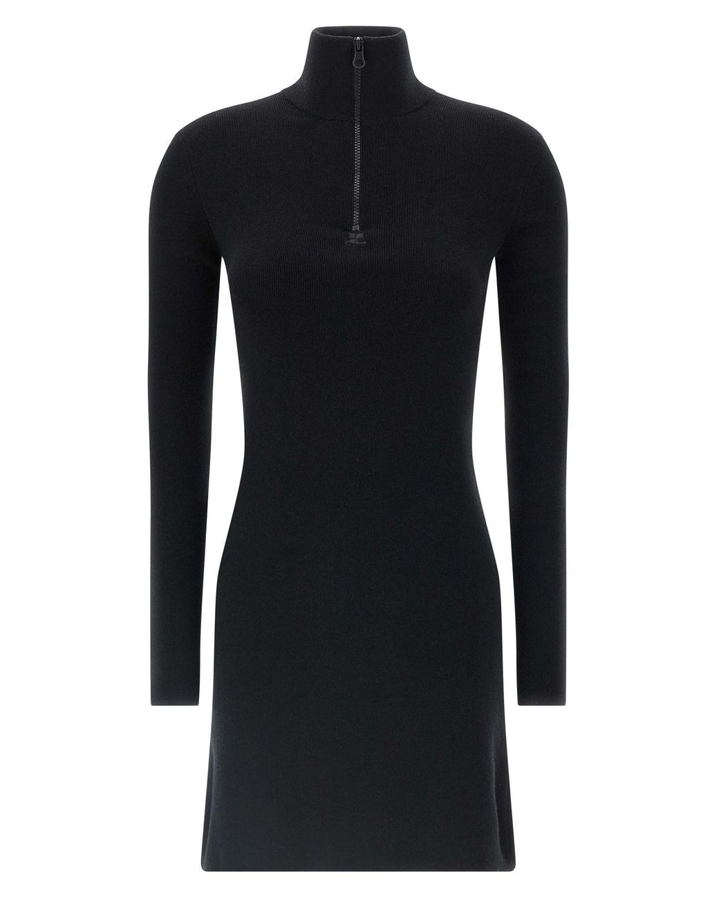 Courreges Black Wool Knit Dress
