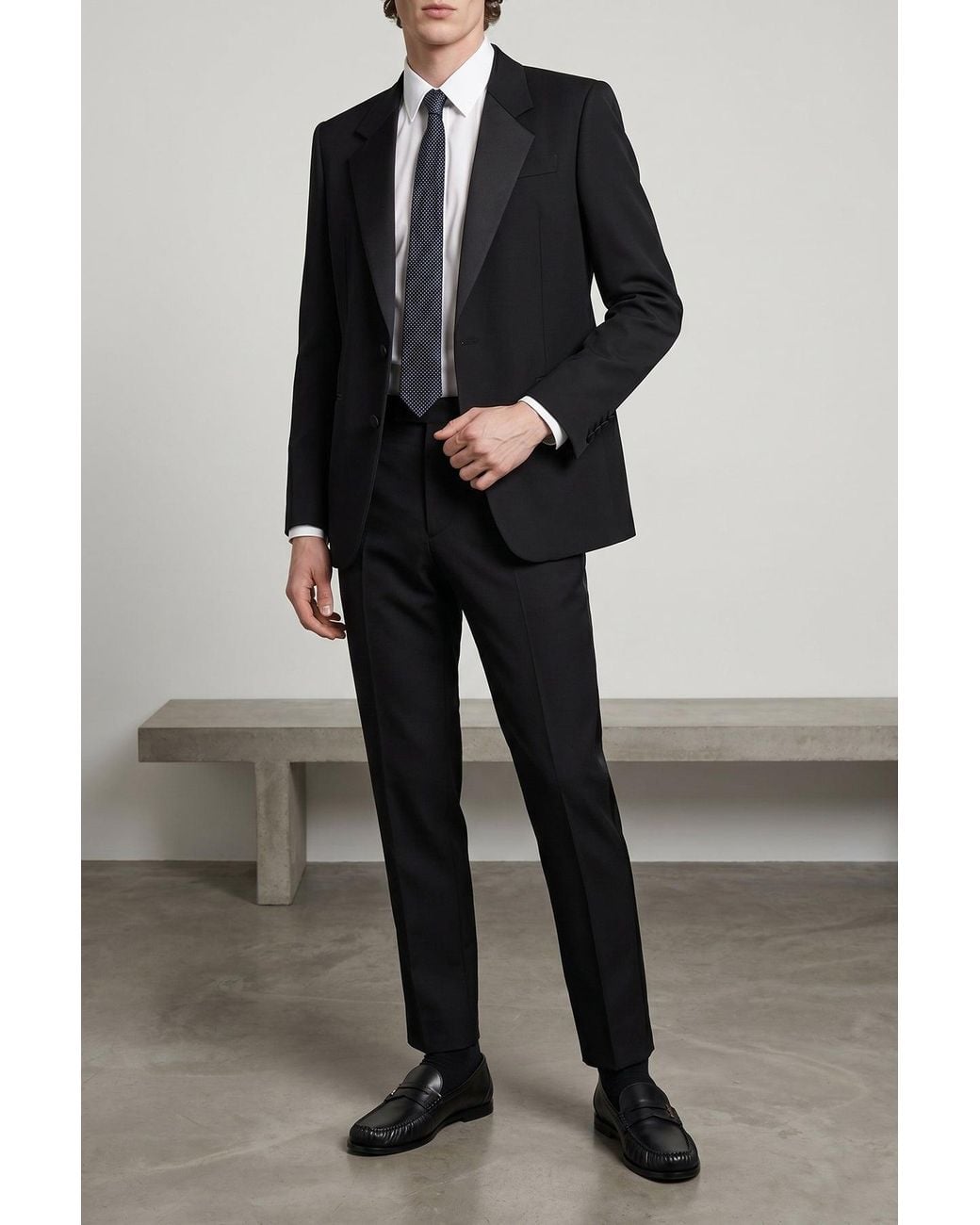 Saint Laurent Black Blazer With Satin Lapels for men