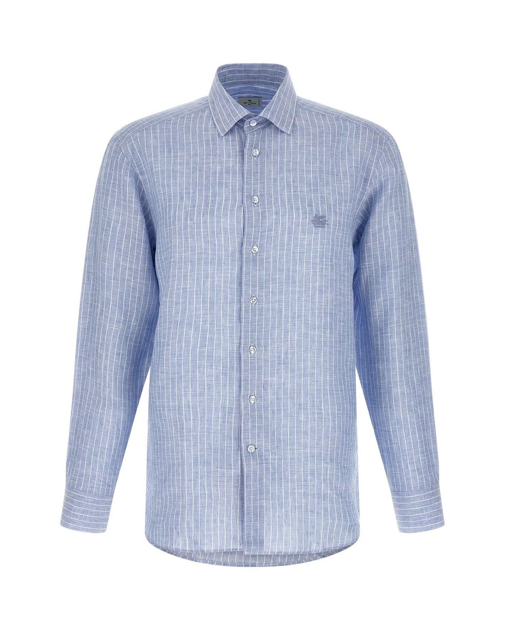 Etro Blue Striped Linen Shirt for men