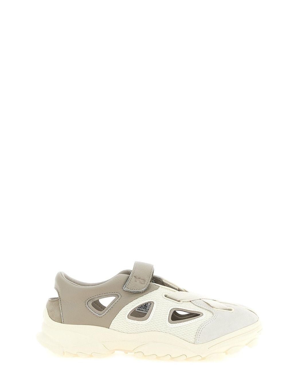 Y-3 White Hybrid Sandal With Cut-Out Details