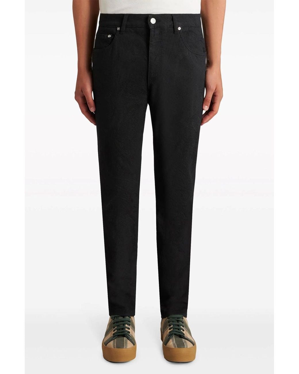 Etro Black 'Jacquard Roma Fit' Jeans for men