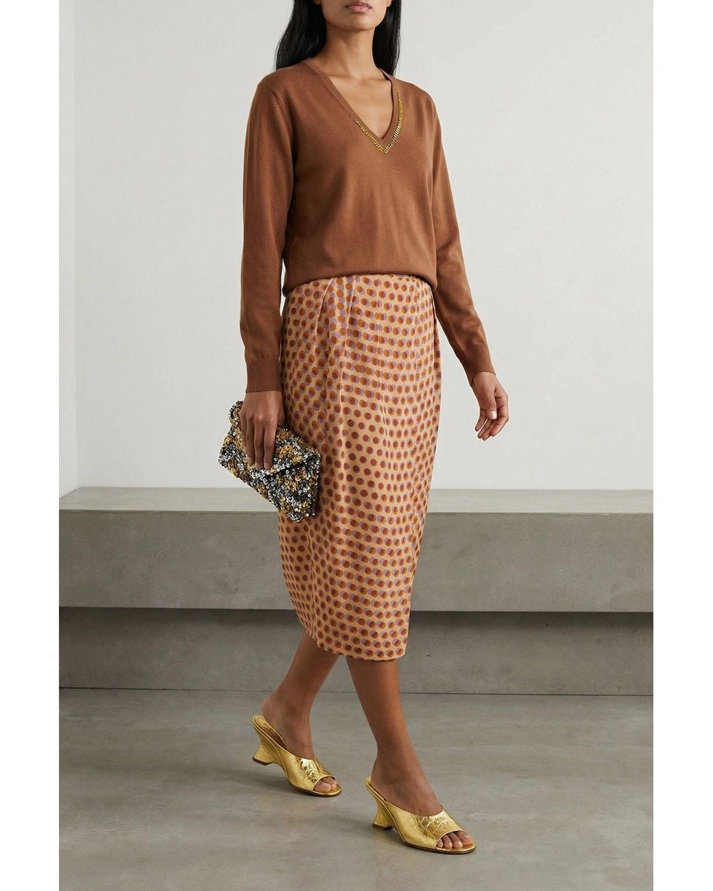 Dries Van Noten Multicolor Skirt With Front Draping