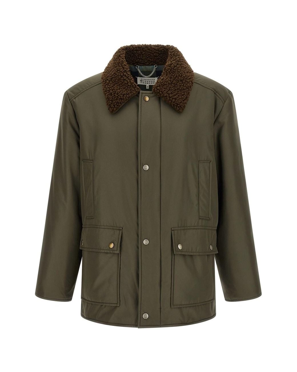 Maison Margiela Green Shearling Collar Parka for men