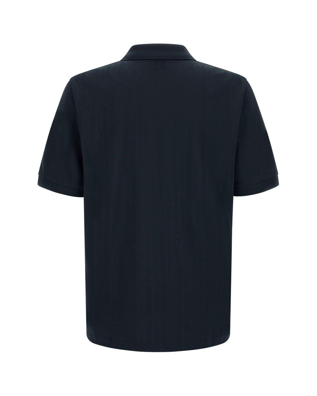 Boss Black Cotton Jacquard Polo With Johnny Collar for men