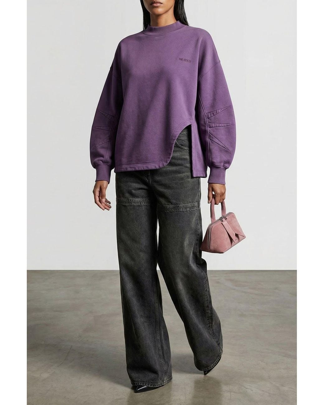 The Attico Gray Denim Jeans With Cut-Outs