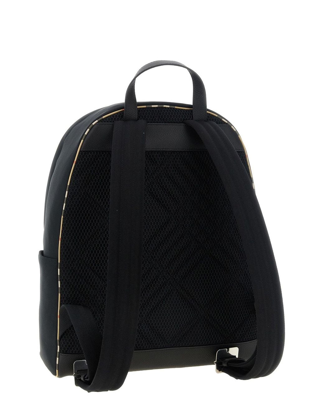Burberry Black Check Trim Backpack for men