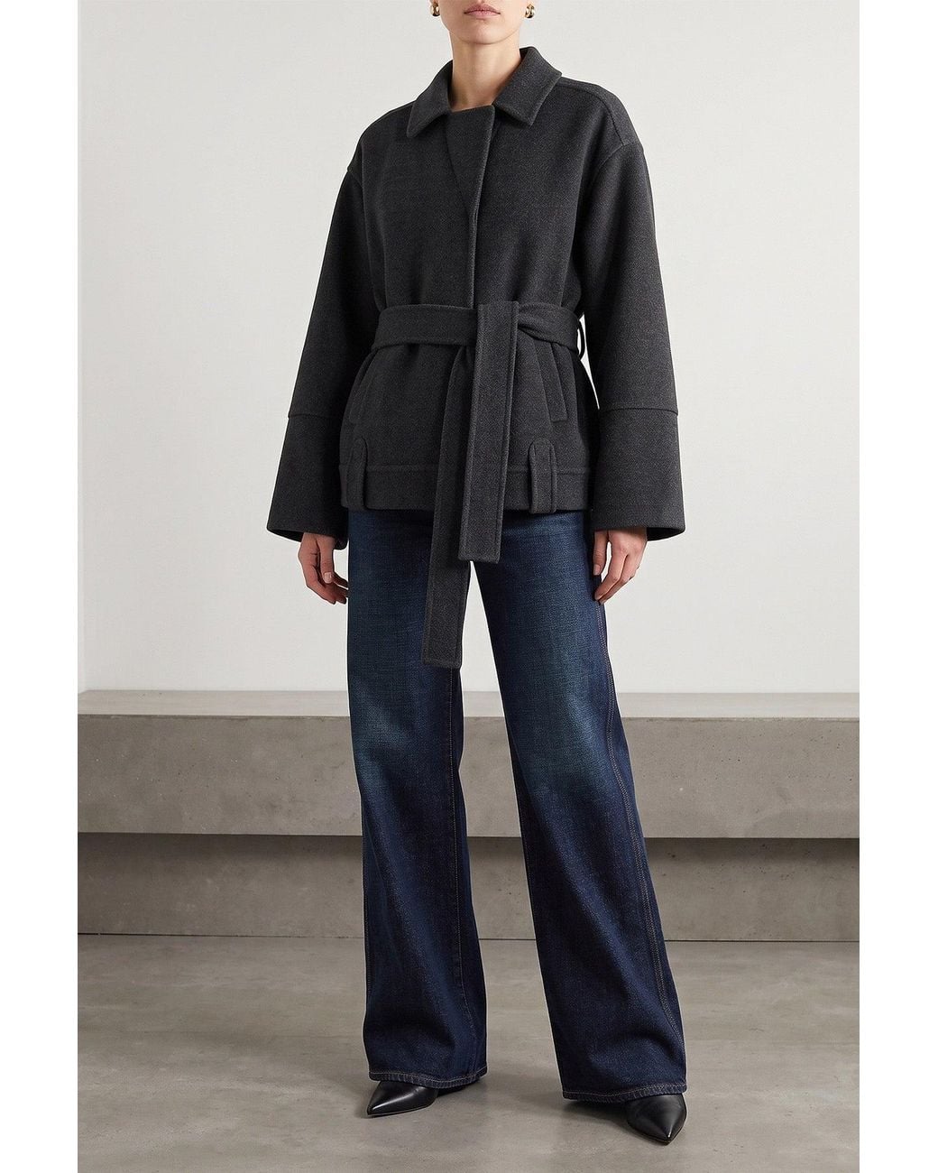 Khaite Black Belted Wool Jacket