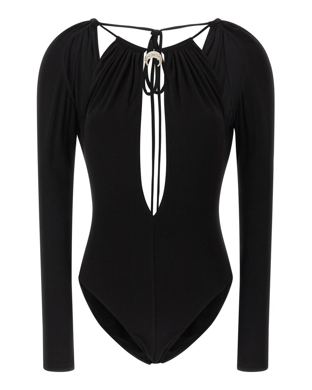 MARINE SERRE Black Jewel Pendant Bodysuit