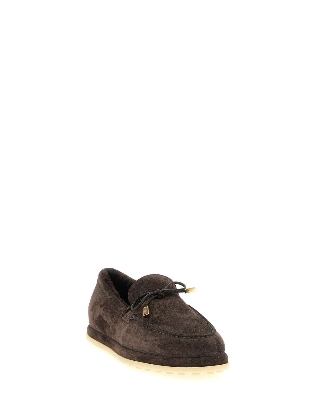Tod's Brown Suede Loafers With Shearling Lining