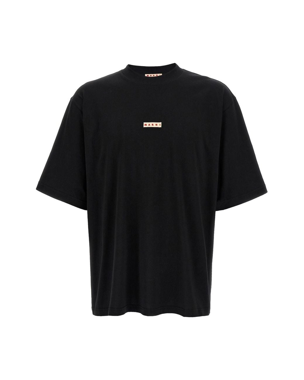 Marni Black Logo Patch T-shirt for men