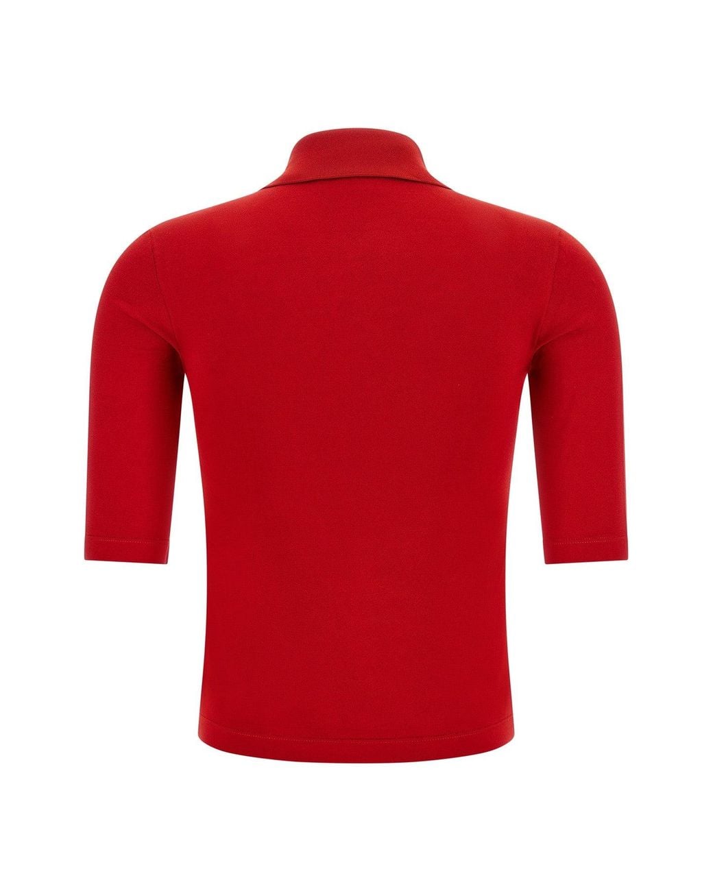 Gucci Red Silk Knit Polo Shirt