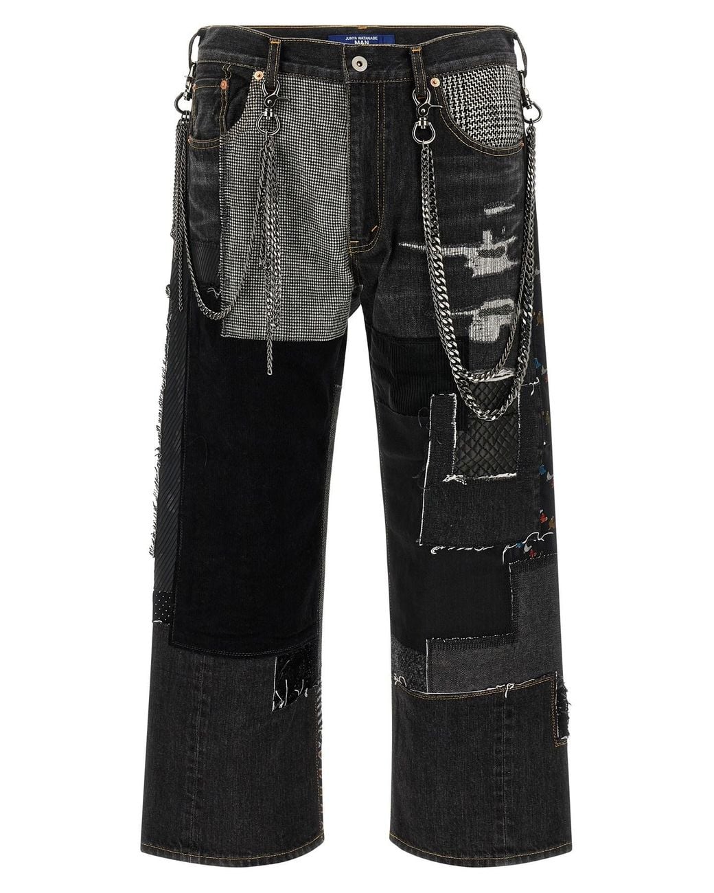 Junya Watanabe Black Patchwork Jeans for men