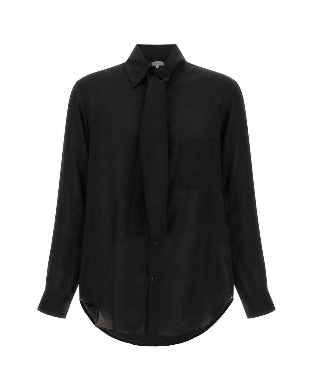 Yohji Yamamoto Black Scarf-Collar Shirt for men