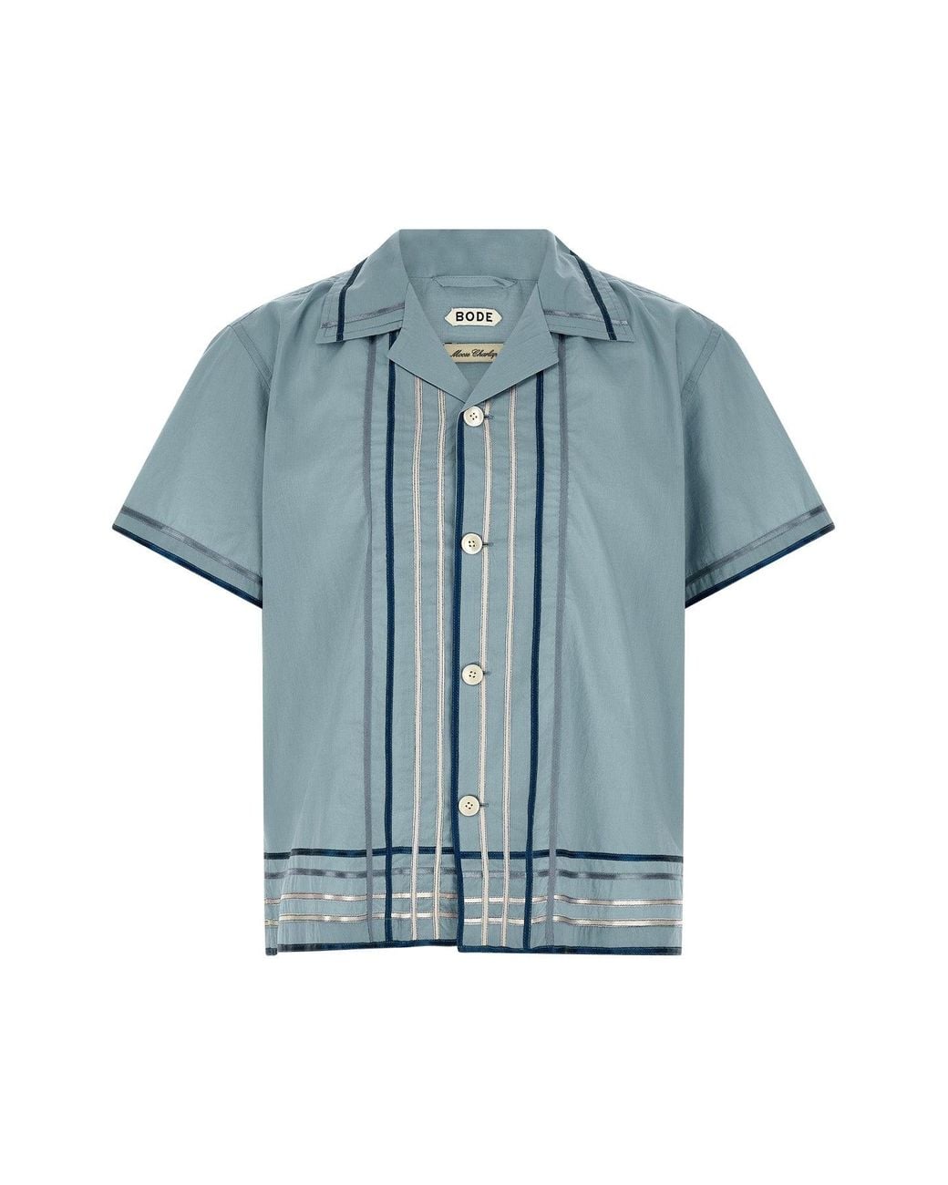 Bode Blue 'Ribbon Plaid' Shirt for men