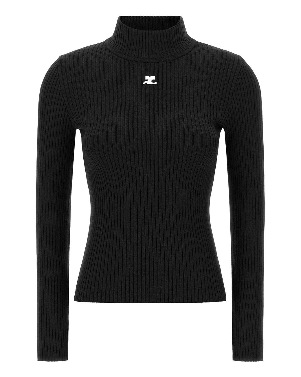 Courreges Black High-Neck Knit 'Reedition'