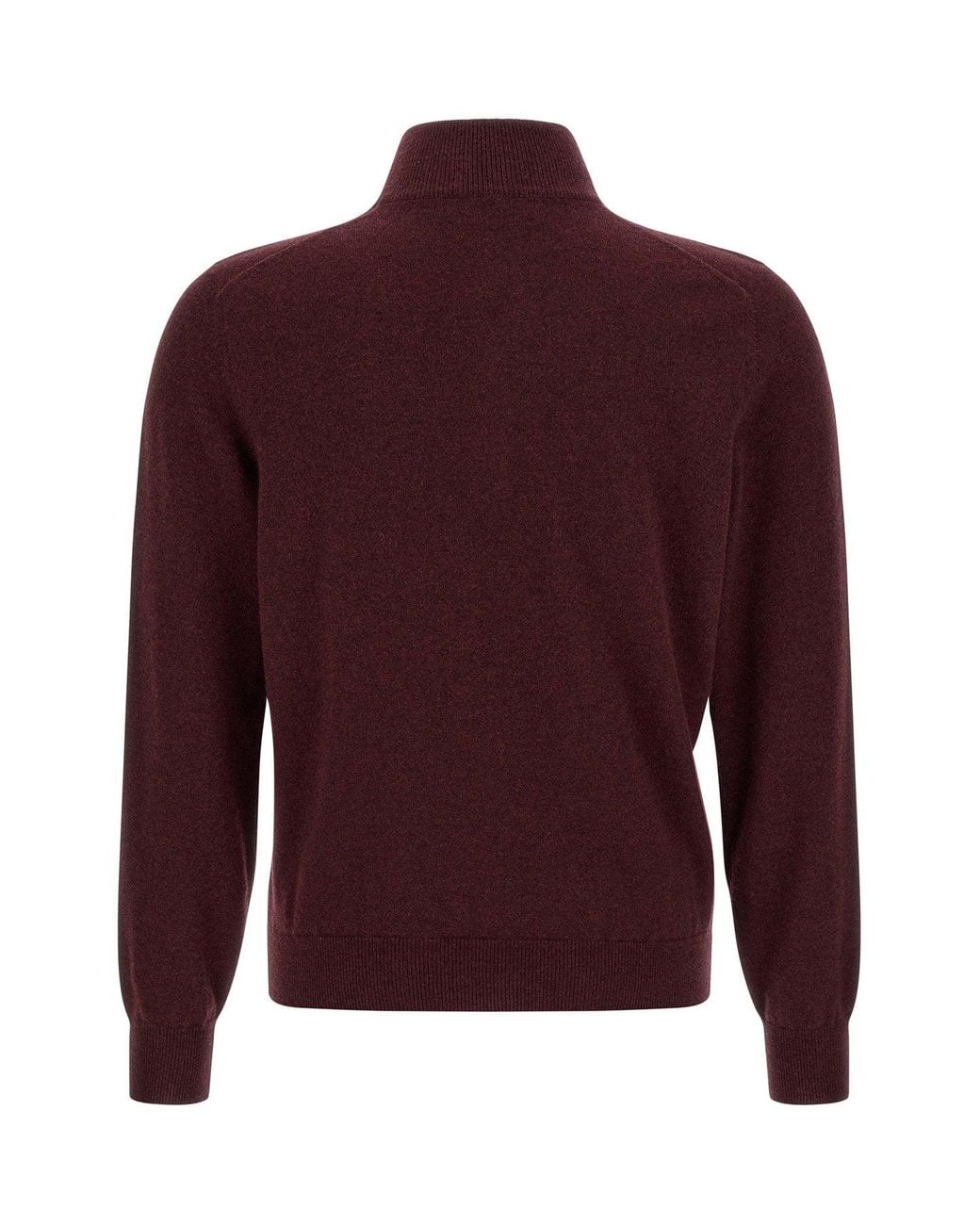 Brunello Cucinelli Purple Half-Zip Cashmere Sweater for men