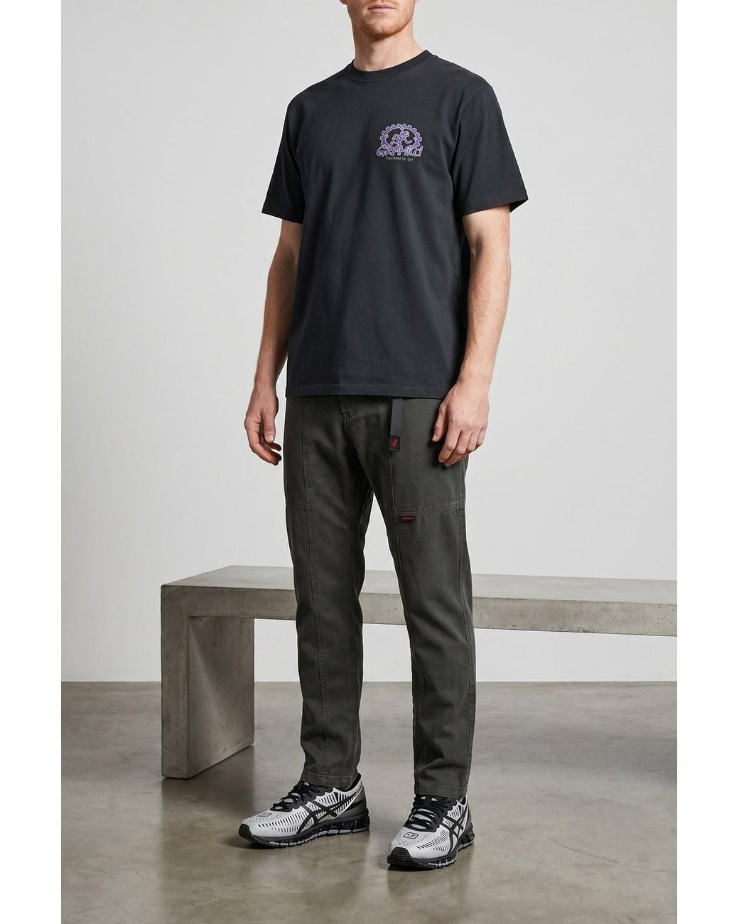Gramicci Black T-Shirt 'Equipped For Dirt' for men