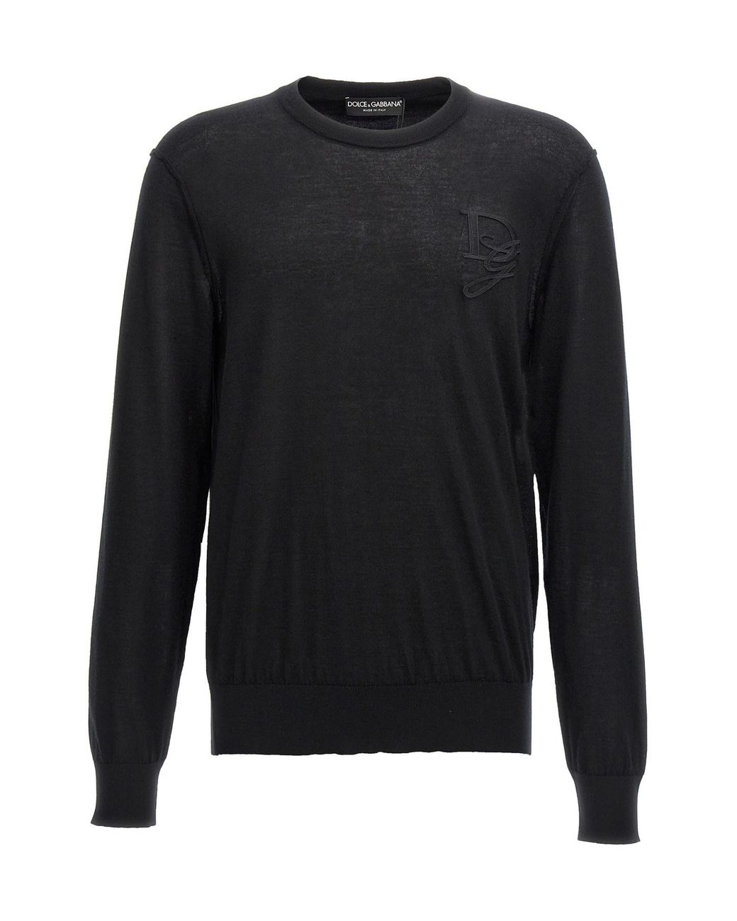 Dolce & Gabbana Black Logo Embroidery Sweater for men