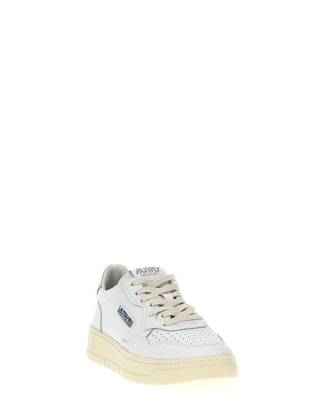 Autry White Low-Top Sneaker With Contrast Heel Tab