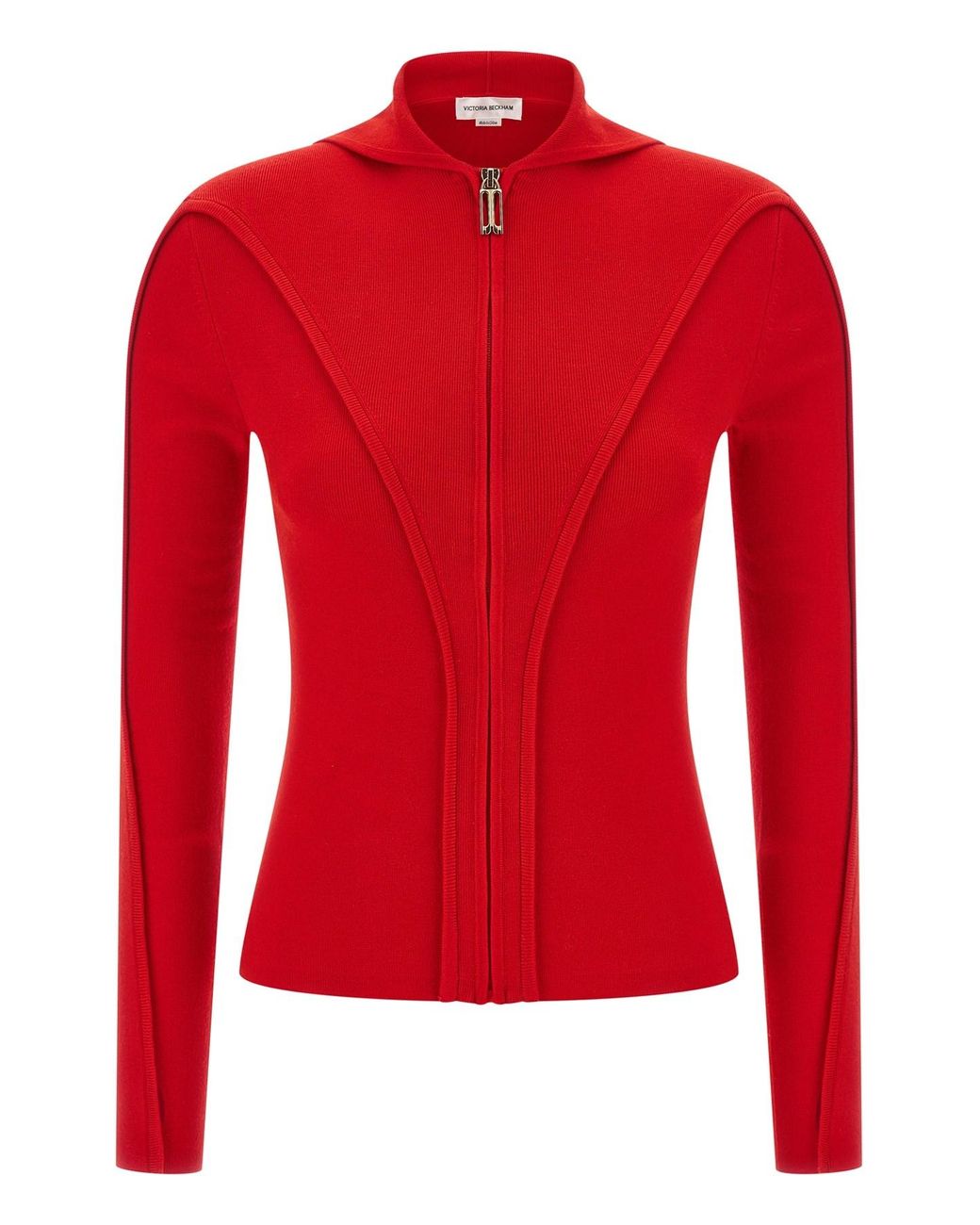 Victoria Beckham Red Hooded Cardigan
