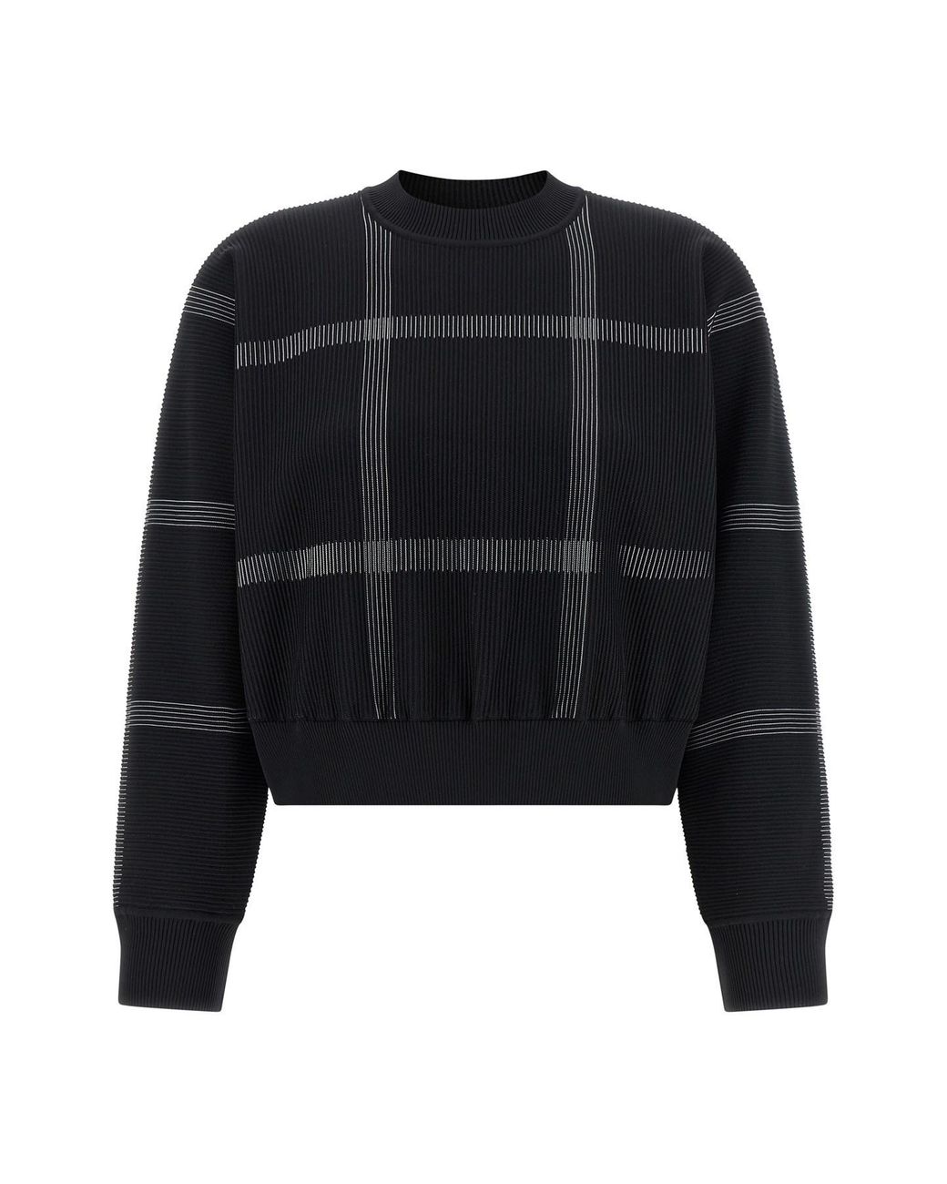 Pleats Please Issey Miyake Black 'crossing Knit' Sweater