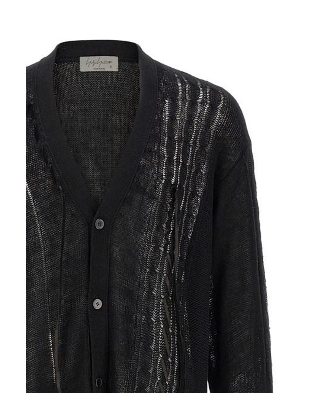 Cardigan Lacci di Yohji Yamamoto in Black da Uomo